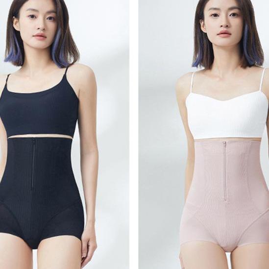 戴维诗高腰三角拉链收腹提臀裤