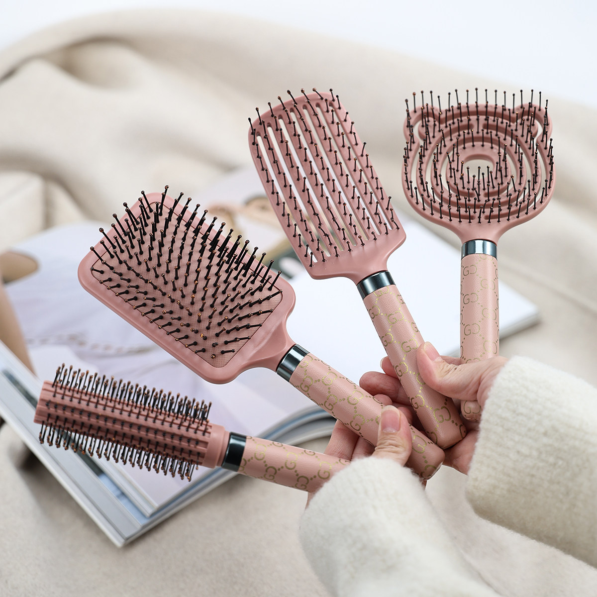 排骨梳子防静电卷发梳子按摩滚梳子男女士发廊美发大背头造型卷梳