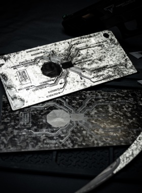 WEAVER织巢鸟 死亡搁浅快递面单蜘蛛LOGO锻造纹碳纤维垫板饰片