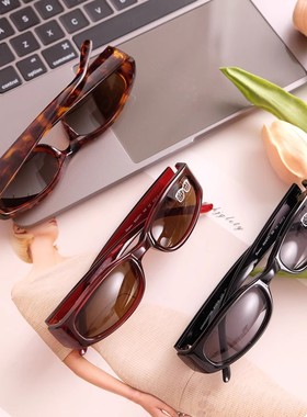 时髦猫眼椭圆太阳镜抗UV墨镜
