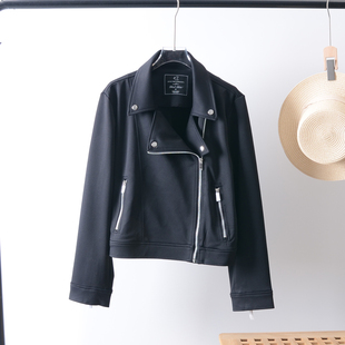 百搭纯色长袖 出老美单 帅气机车款 时尚 夹克外套上衣女 89.9美金