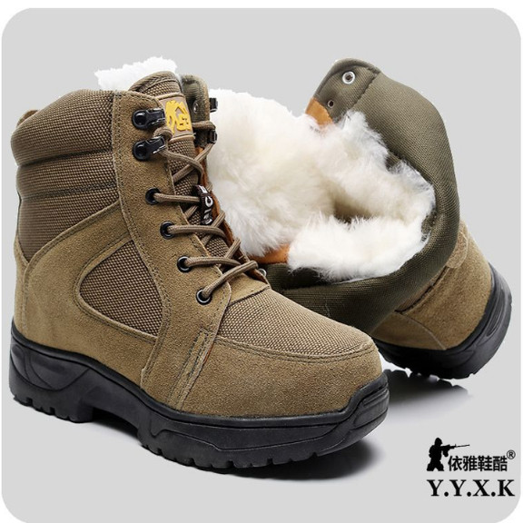 东北防寒靴加厚羊毛靴男靴大头棉靴冬季保暖军棉鞋户外防滑雪地靴
