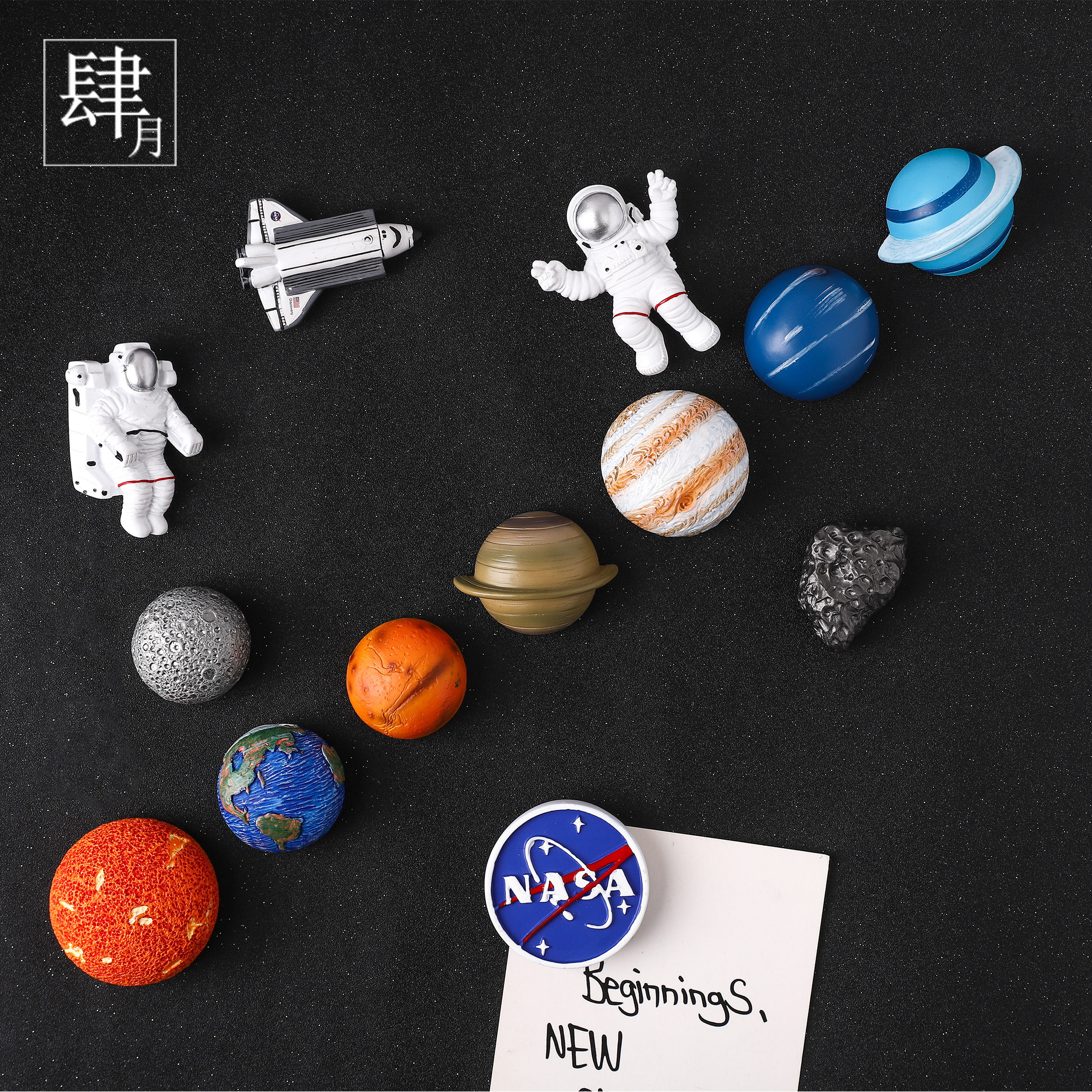 肆月NASA太空宇航员宇宙冰箱贴磁性贴3d立体磁铁装饰磁力贴吸铁石