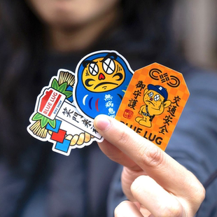 自行车贴纸 正品 交通安全贴纸 LUG日本代购 安全骑行车贴 BLUE