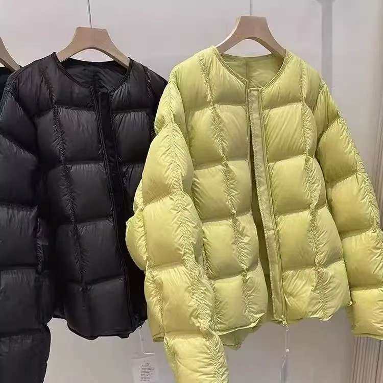 高级感泡芙方块羽绒棉服外套女2025冬季小个子轻薄保暖棉衣面包服