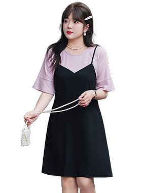 假两件常规大码连衣裙绮娑女装