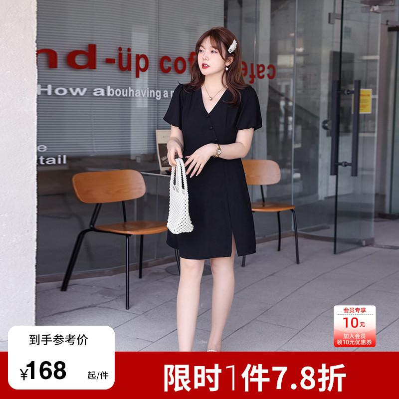 夏季新款领显减龄遮肉连衣裙图片