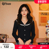 2025年秋季 新款 大码 绮娑女装 胖MM上衣娃娃领宽松显瘦遮肉针织衫