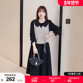 连衣裙磨毛 绮娑大码 新款 套装 气质休闲马甲显瘦胖mm长款 2025秋冬季