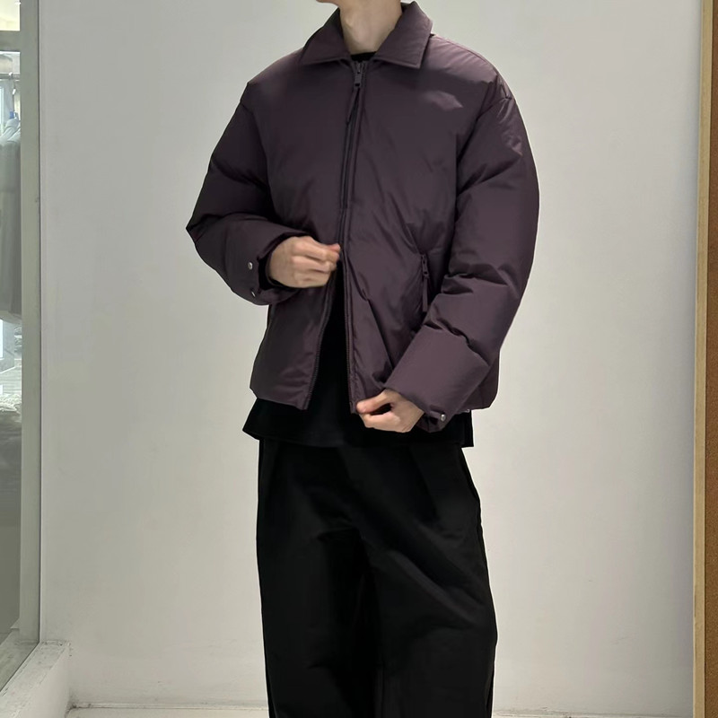 衣酌男装豪叔锅叔同款黑标鹅绒系列羽绒服青少年紫色高端短款外套