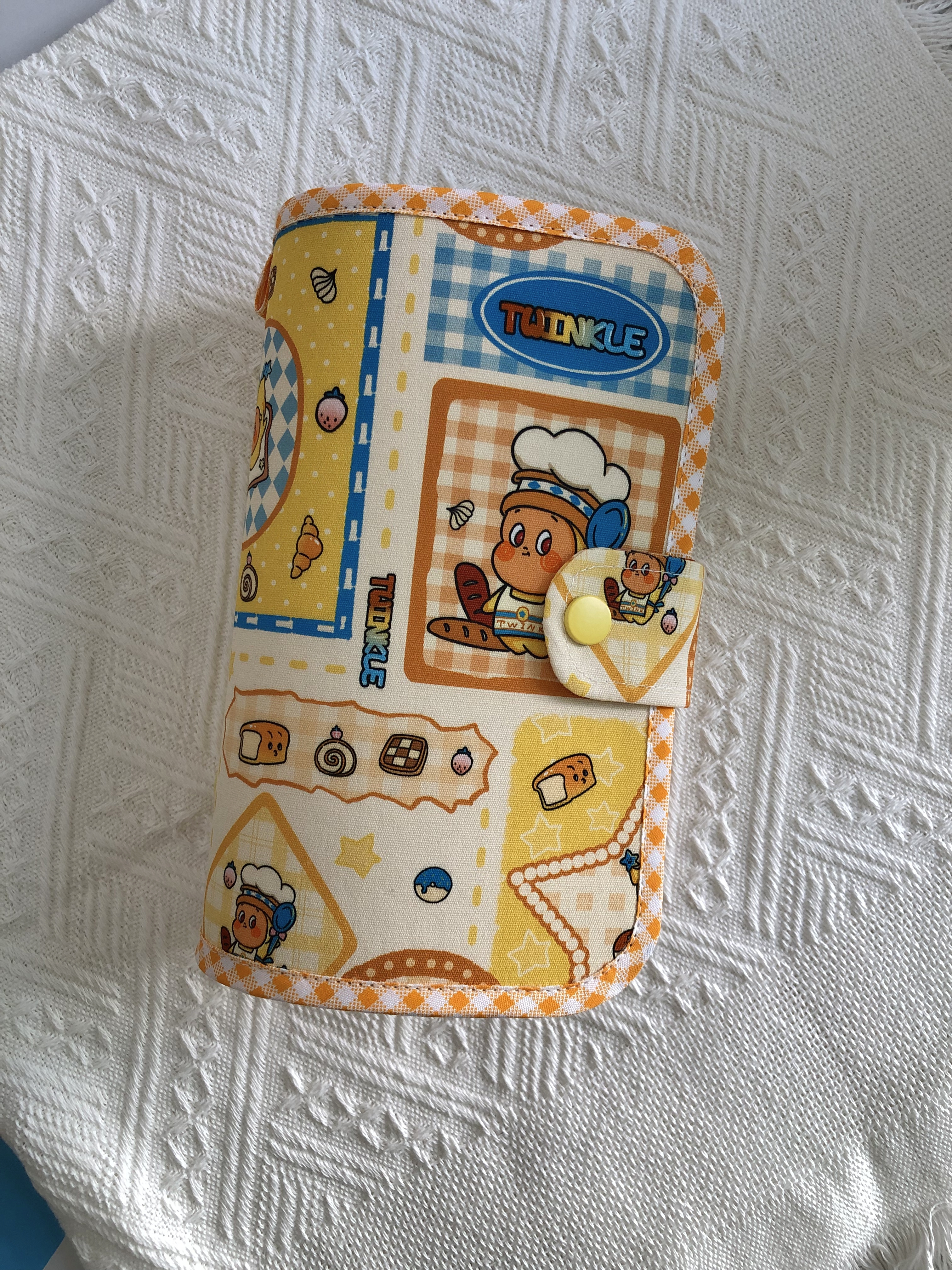 手工布艺卡通星星人A6活页手账本存钱本收纳包证件包双环