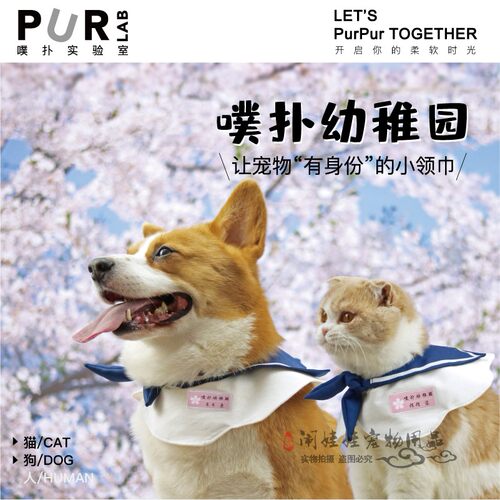 PurLab噗扑实验室DIY口水巾围嘴幼稚园日系宠物领巾水手狗狗猫咪