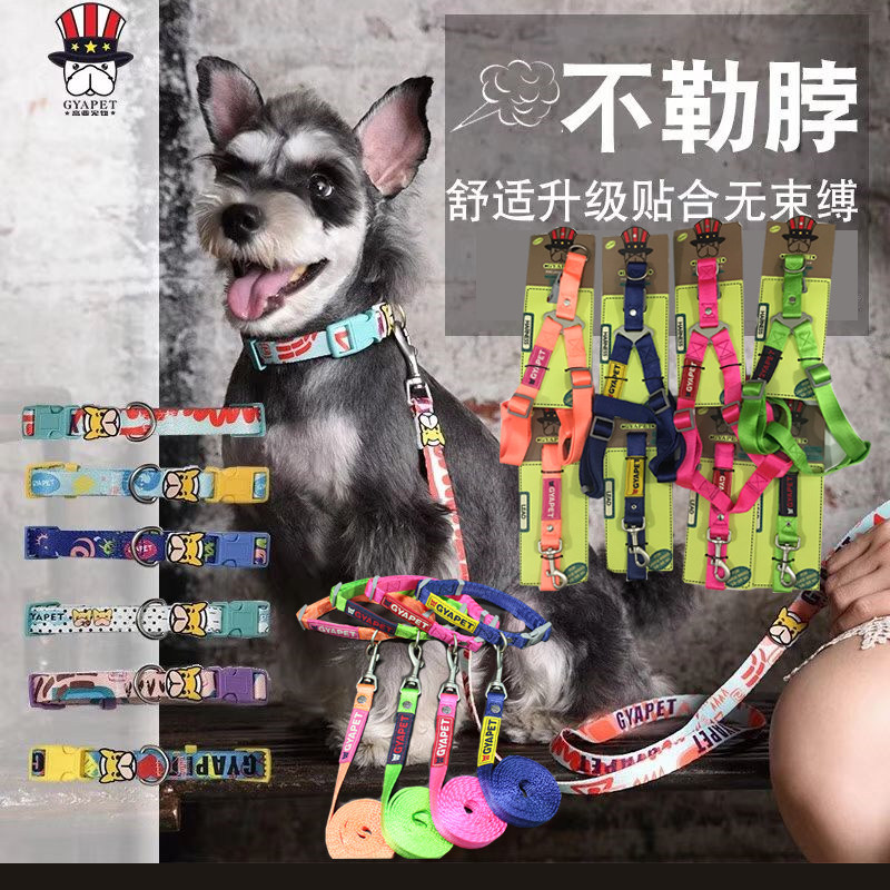 高亚gyapet狗套装胸背大型狗剩子牵引链项圈好看细狗脖套防爆冲