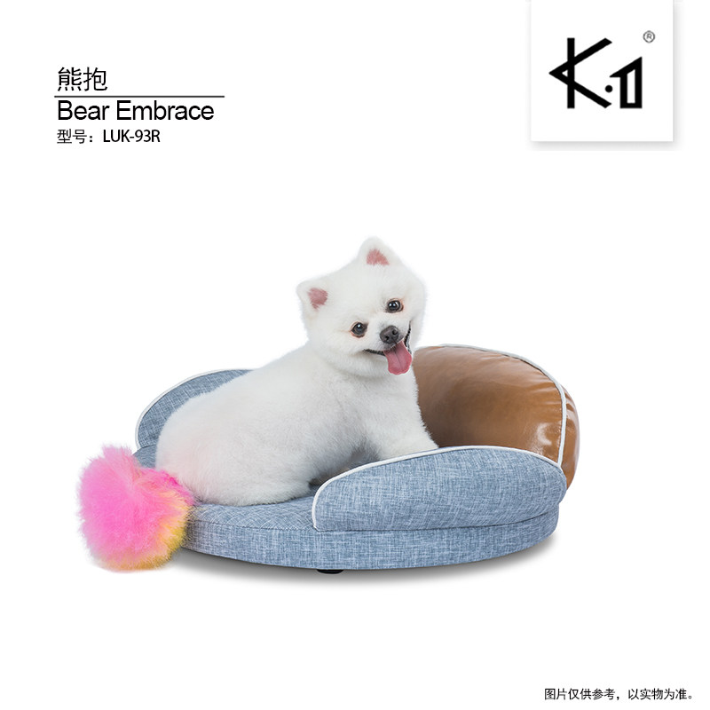 K1宠物家具熊抱仿皮沙发睡觉