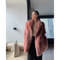 [MARYME2021冬装新款进口托斯卡纳羊皮毛一体短款羊羔毛皮草外套]