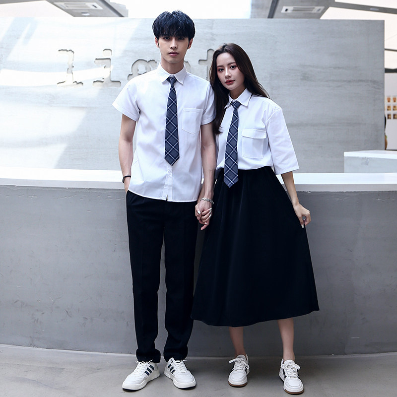 学院风合唱夏季校服高中初中生毕业照班服装学生六年级朗诵演出服