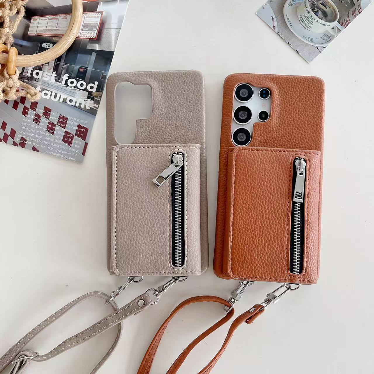 S25Edge拉链插卡包斜挎手机壳S24