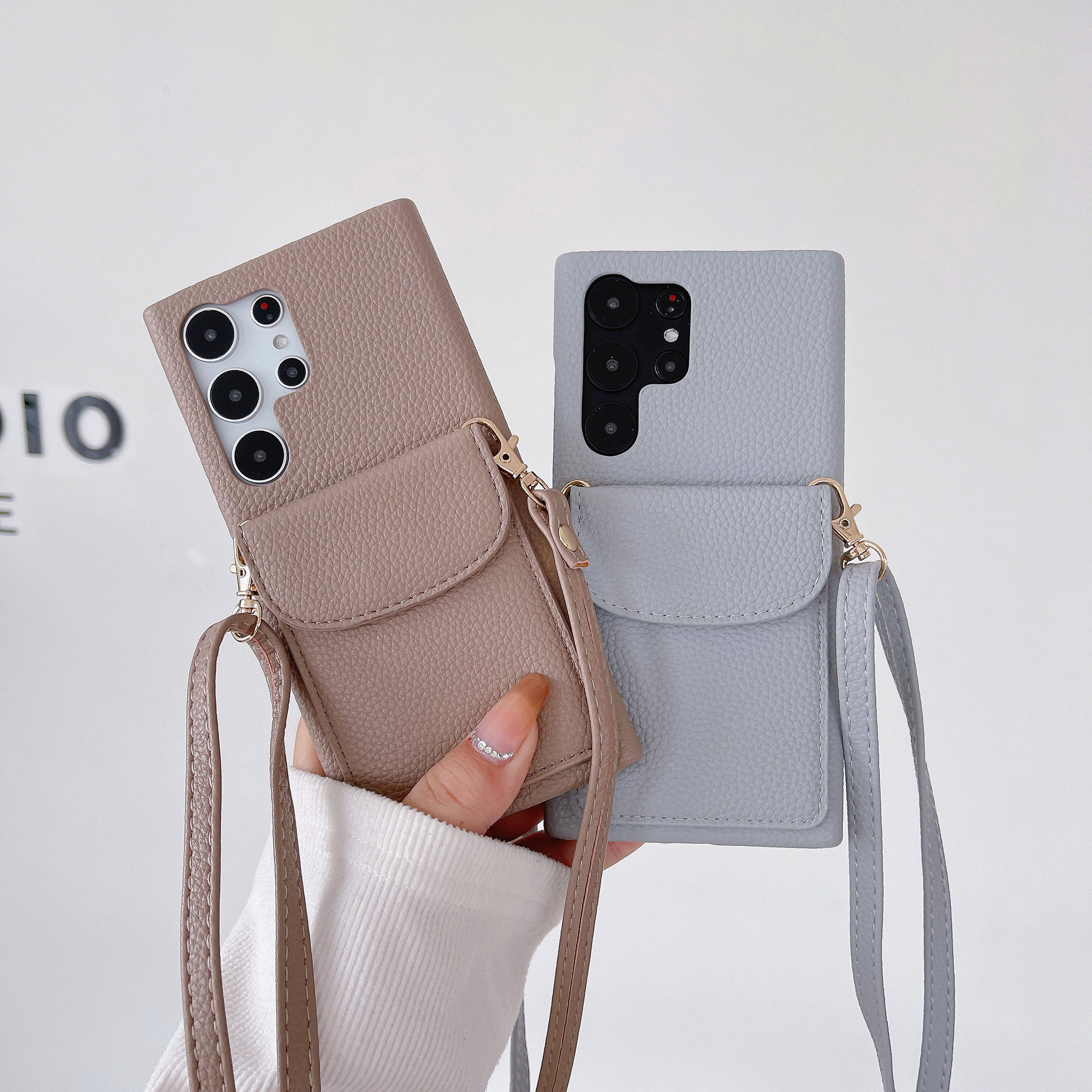 S24手机壳斜背适用三星s23ultra手机壳挂绳s25+斜跨s22U肩带A54卡包a53插卡GalaxyA34硬壳a14半包保护壳钱包