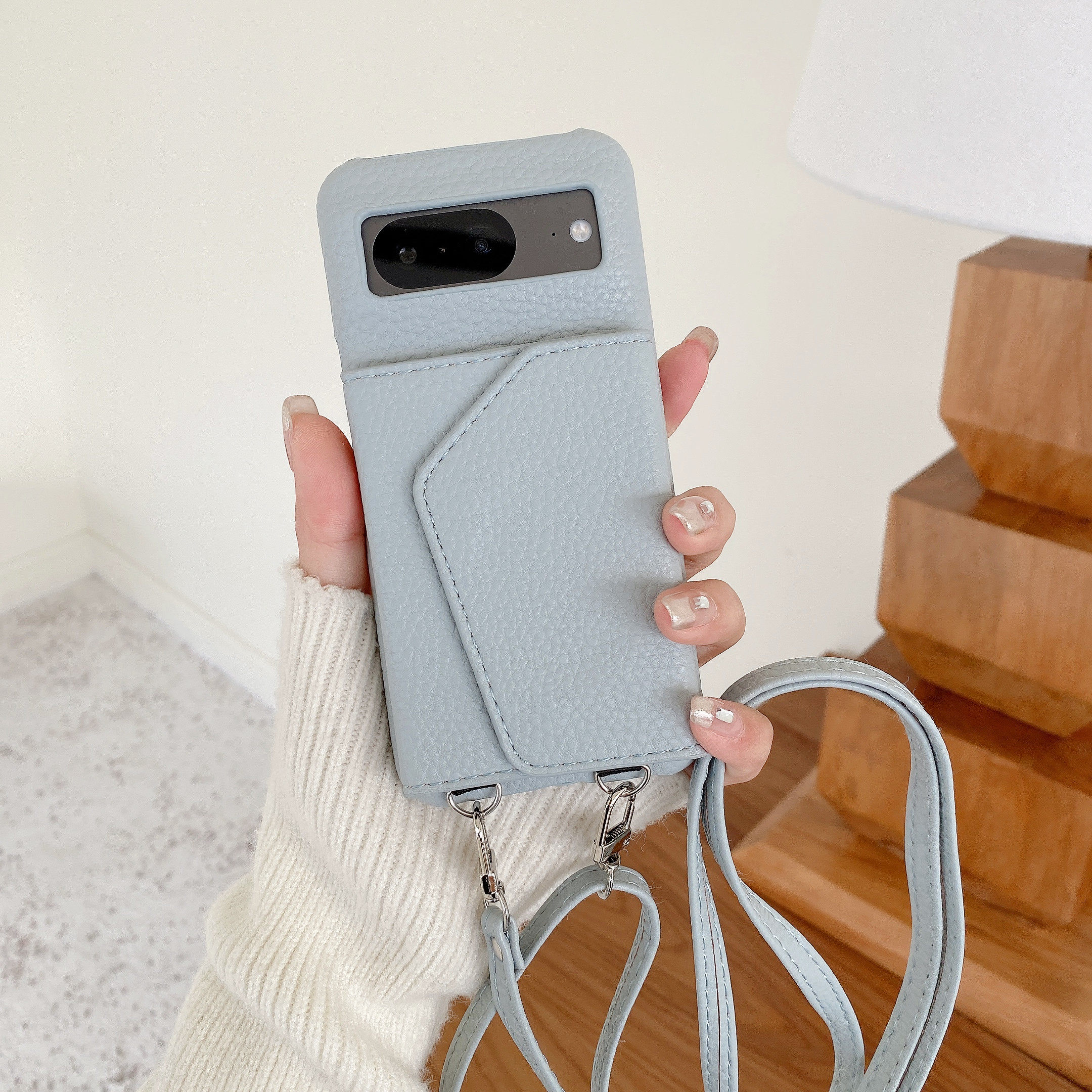谷歌9斜挎带卡包插卡化妆镜子适用谷歌pixel8斜挎手机壳Googlepixel7pro保护套pixel8pro手机壳7a斜挎手机壳