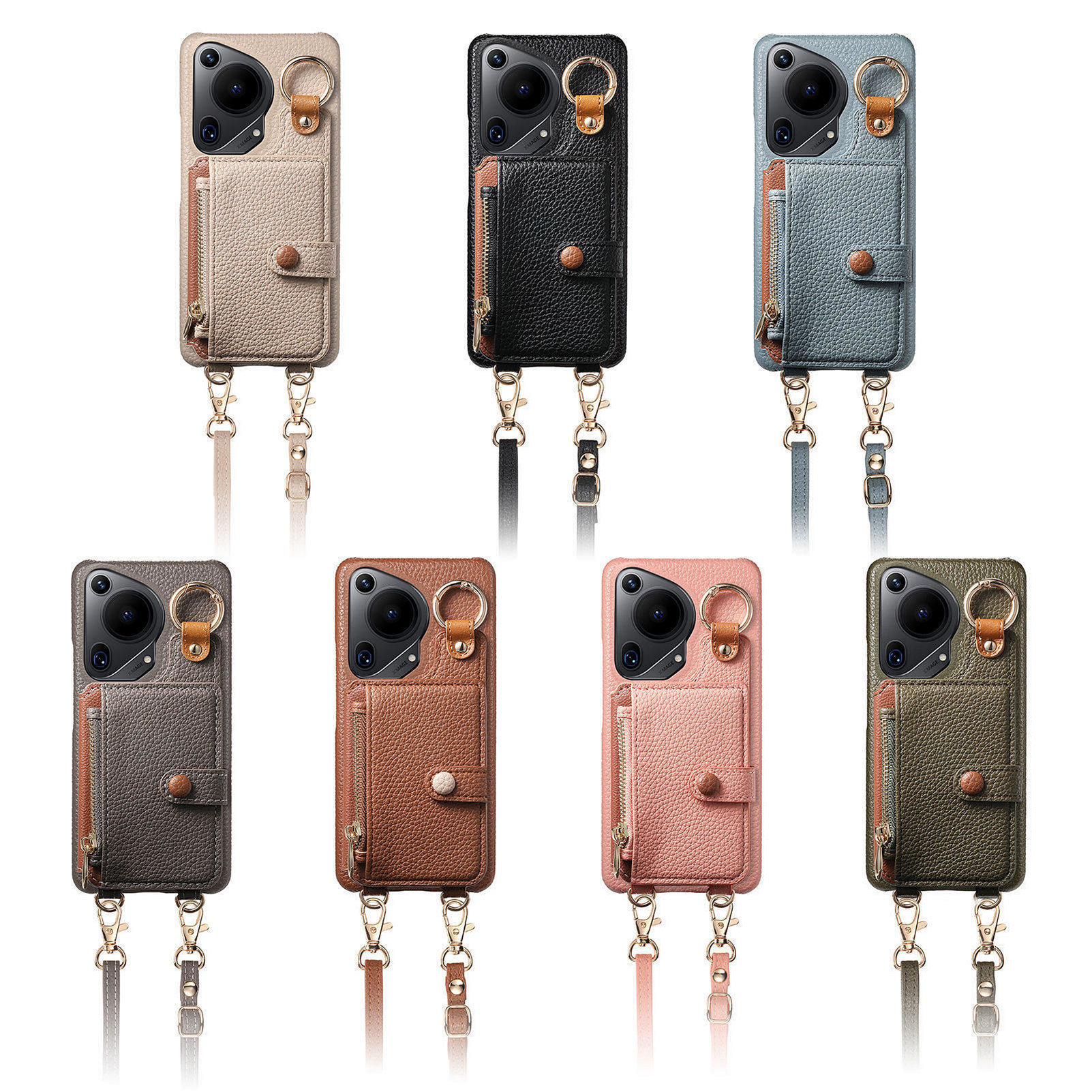 补妆镜子零钱包适用华为 P70手机壳可背肩斜挎华为Pura70Pro小挎包外壳华为P70Pro挂绳插卡高级感防摔保护套