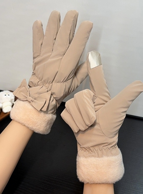 冬季加厚加绒女士保暖棉手套
