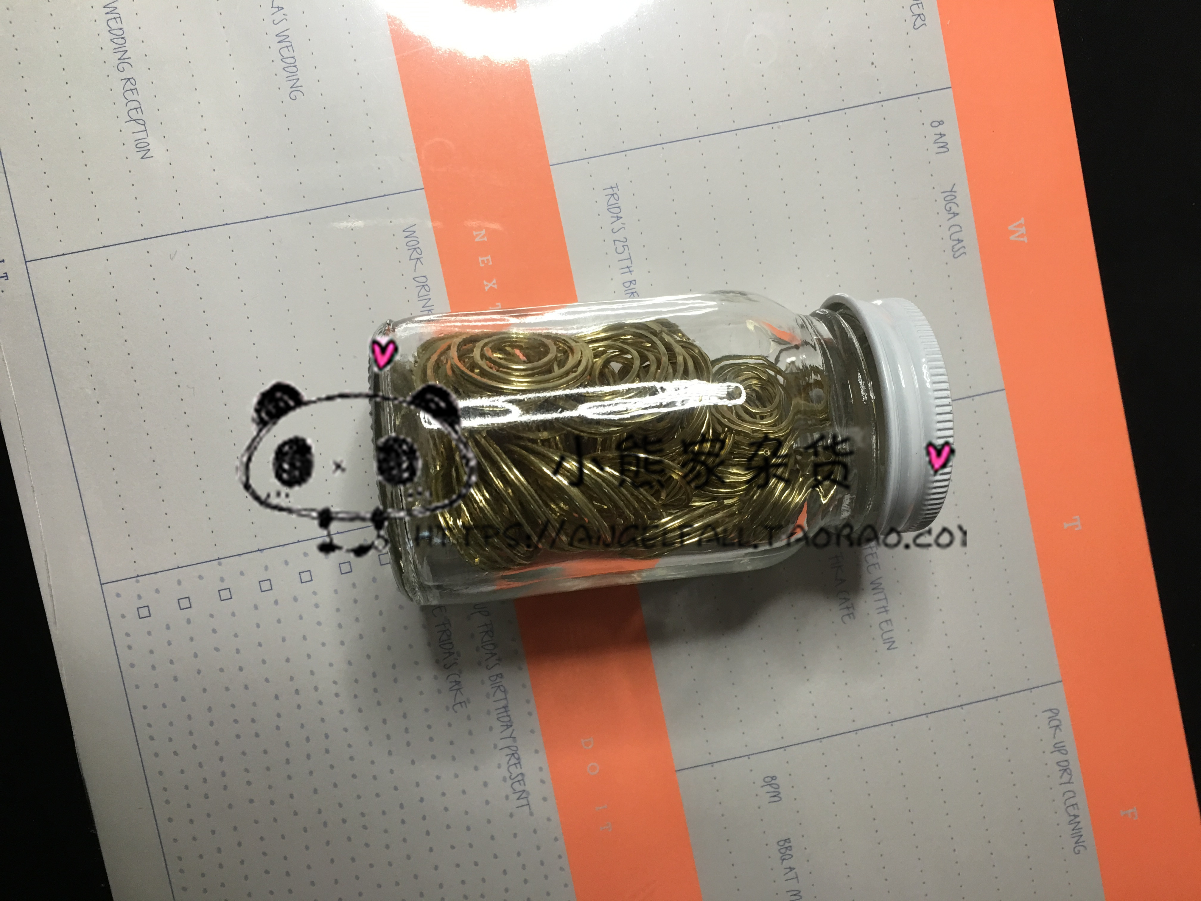 kikki.k ROUND PAPER CLIPS 100PK IN JAR: ESCAPE 回形针书签