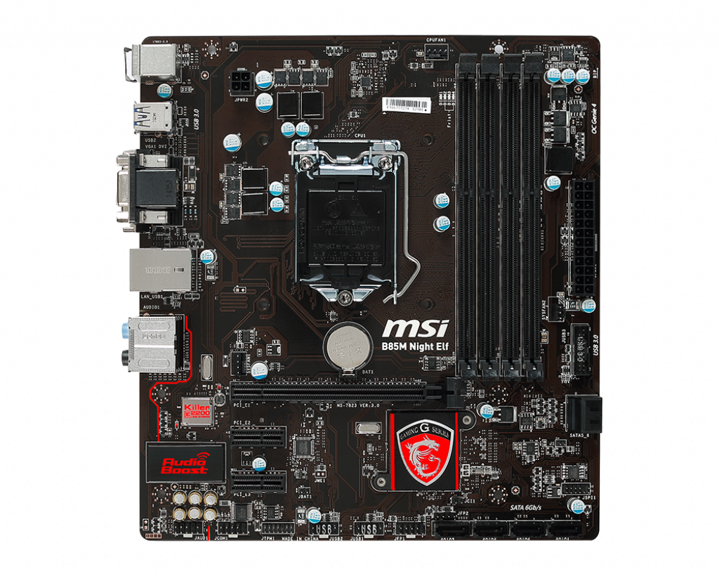 msi/微星 b85m night elf 电竞游戏主板 1150针 三代 b85电脑主板