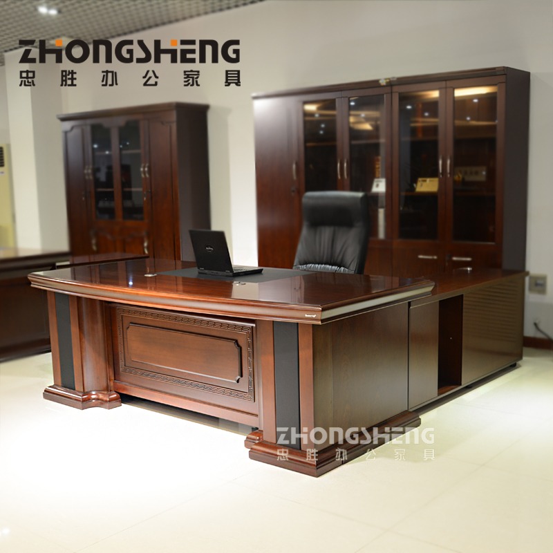 帝豪老板桌简约现代 新中式大班台 总经理办公桌 总裁桌椅组合