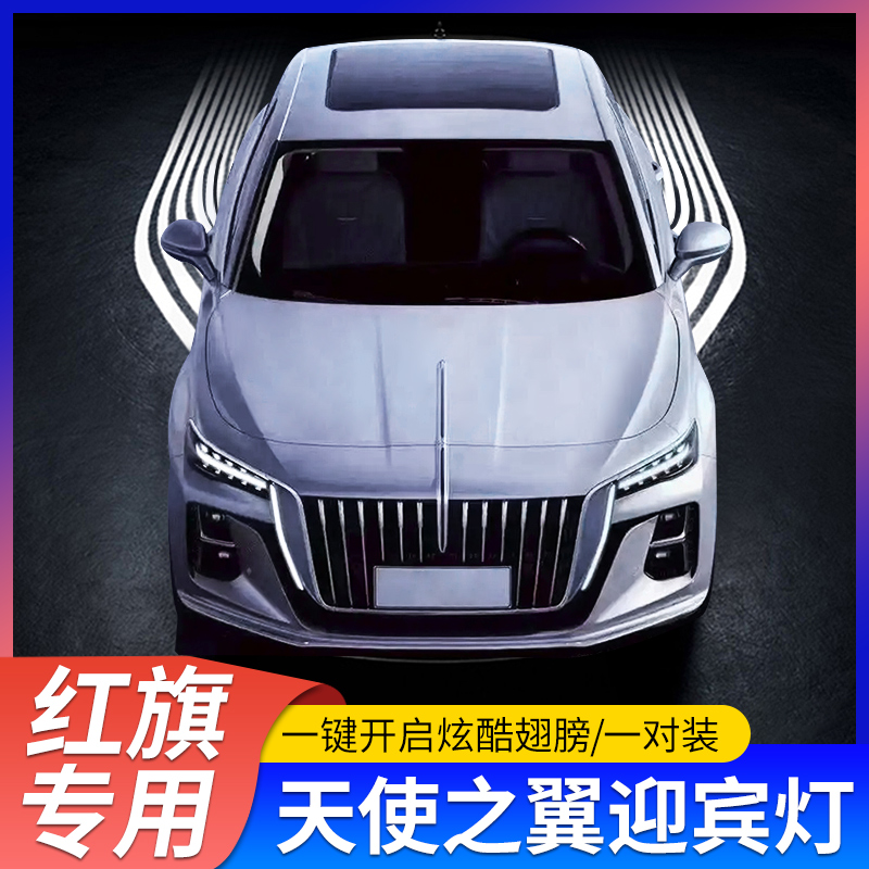 专用红旗h5/hs5/h9/h7/hs7/eqm5改装饰迎宾灯天使之翼车门投影灯