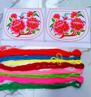 最新款细格十字绣花的包包一对装小格子精准印花需要自己绣细毛线