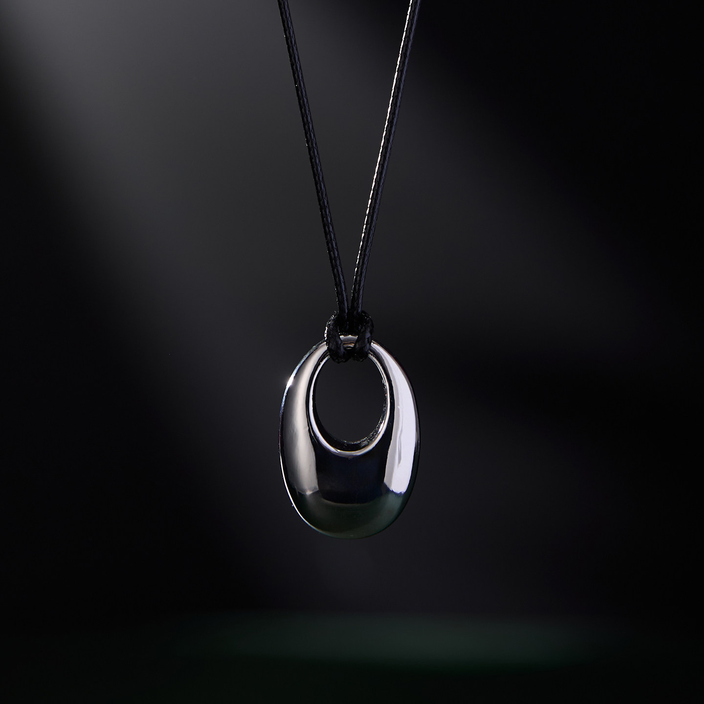 【屿环】寓意圆满喜乐 简约百搭风配饰品银色环形吊坠女毛衣项链