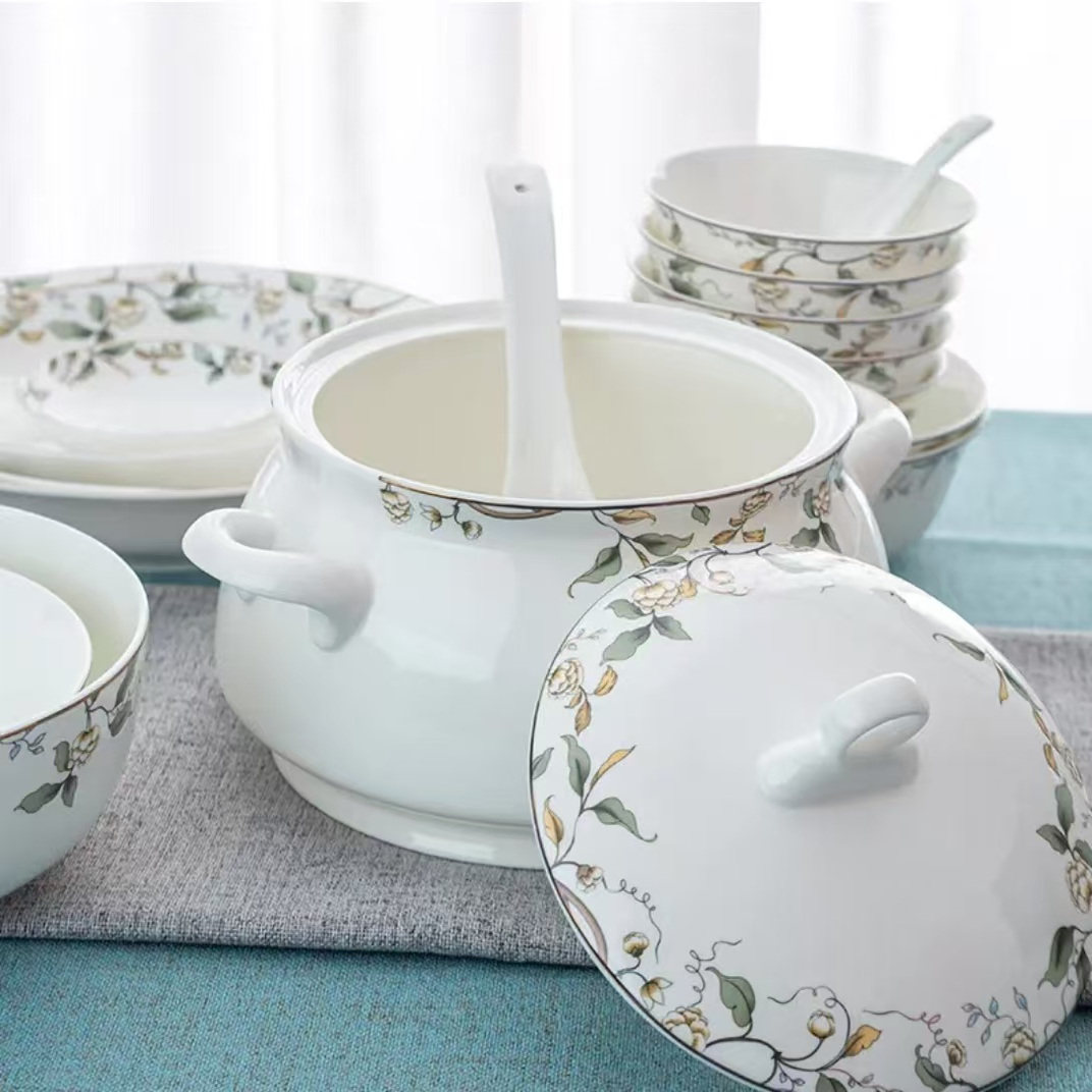 骨瓷碗碟盘子餐具家用中式养生微波结婚庆搬家送人节日唐山骨质瓷,餐饮具,餐具瓷器套装,淘宝优惠券,粉丝福利购,淘宝优惠卷