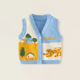 男童针织背心马甲春秋婴幼儿宝宝田园风V领棉毛衣小马甲开衫 背心