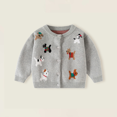 男宝宝毛衣秋冬款纯棉针织开衫