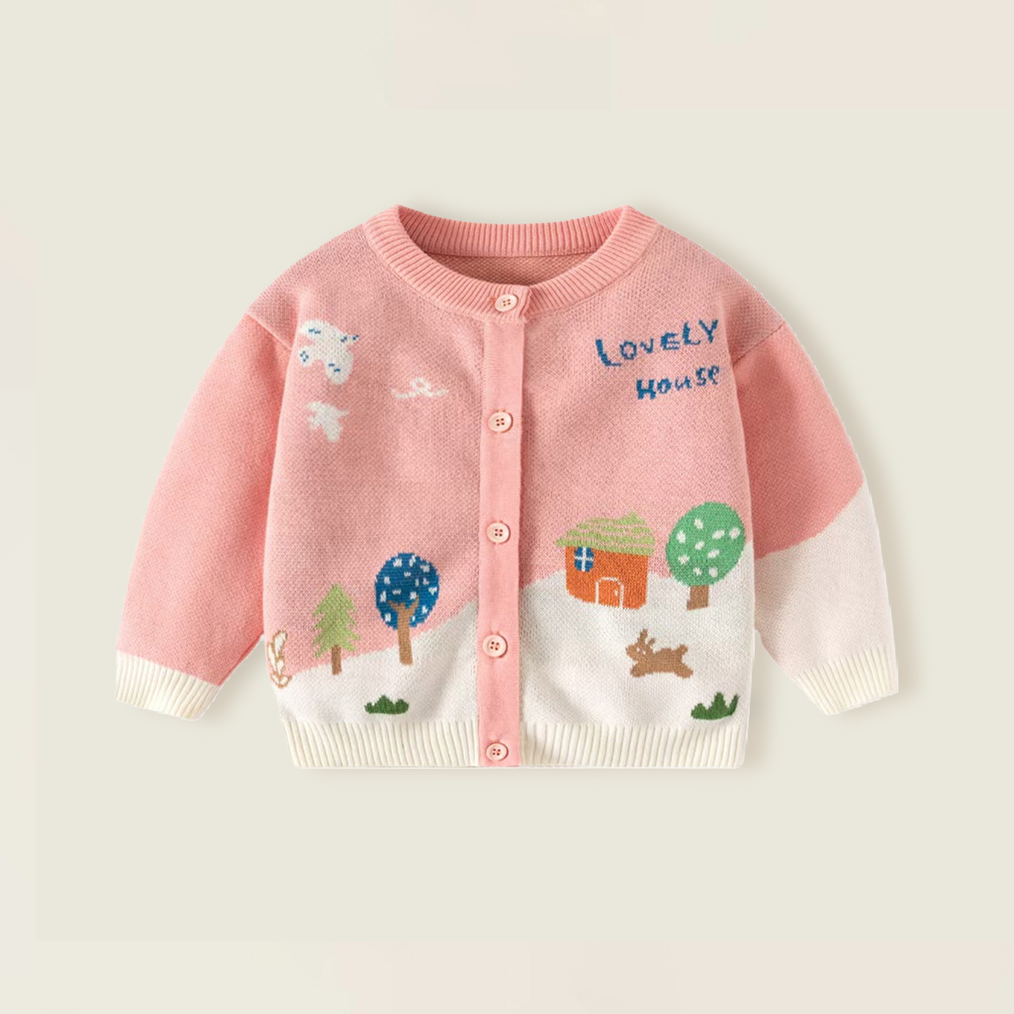 婴儿毛衣秋冬款女童纯棉针织开衫