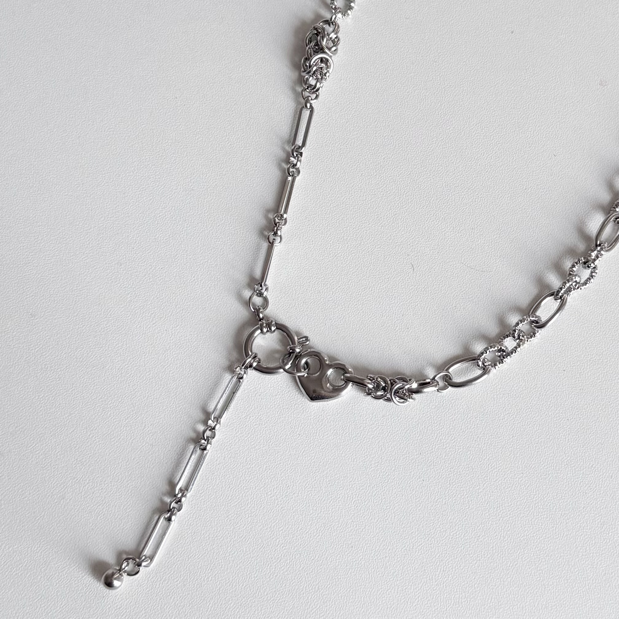 日韩系ins金属风爱心猪鼻几何圈圈拼接项链小众甜酷y2k复古叠戴