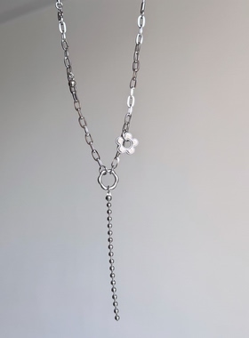 日韩系ins风可爱简约花朵圈圈拼接项链小众设计复古y2k甜酷锁骨链