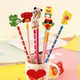 Pencils Standard Pencil With Head Wooden Animals Cartoon
