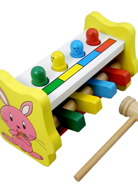 Baby Educational Learning Wood knock Pop-Up Toys with Hammer