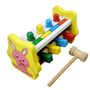 Baby Educational Learning Wood knock Pop-Up Toys with Hammer