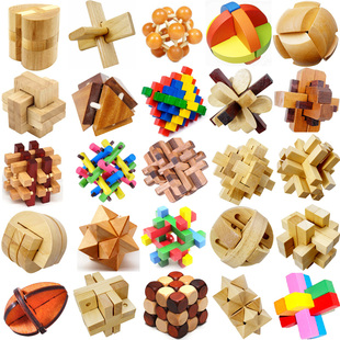 3D Wooden Brain Teaser Kongming Luban Interlocking Puzzle
