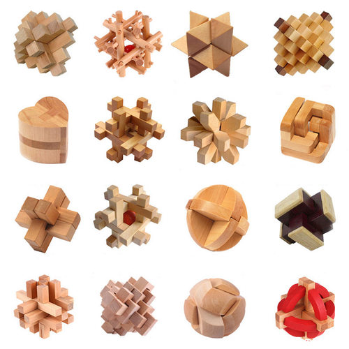 Chinese Classic 3D Handmade Cube Brain Teaser Puzzle Lock - 封面