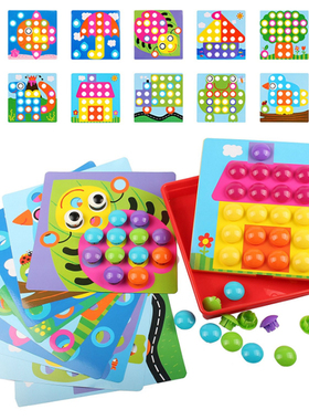 PinSpace Button Mushrooms Nails Matching Mosaic Pegboard Toy