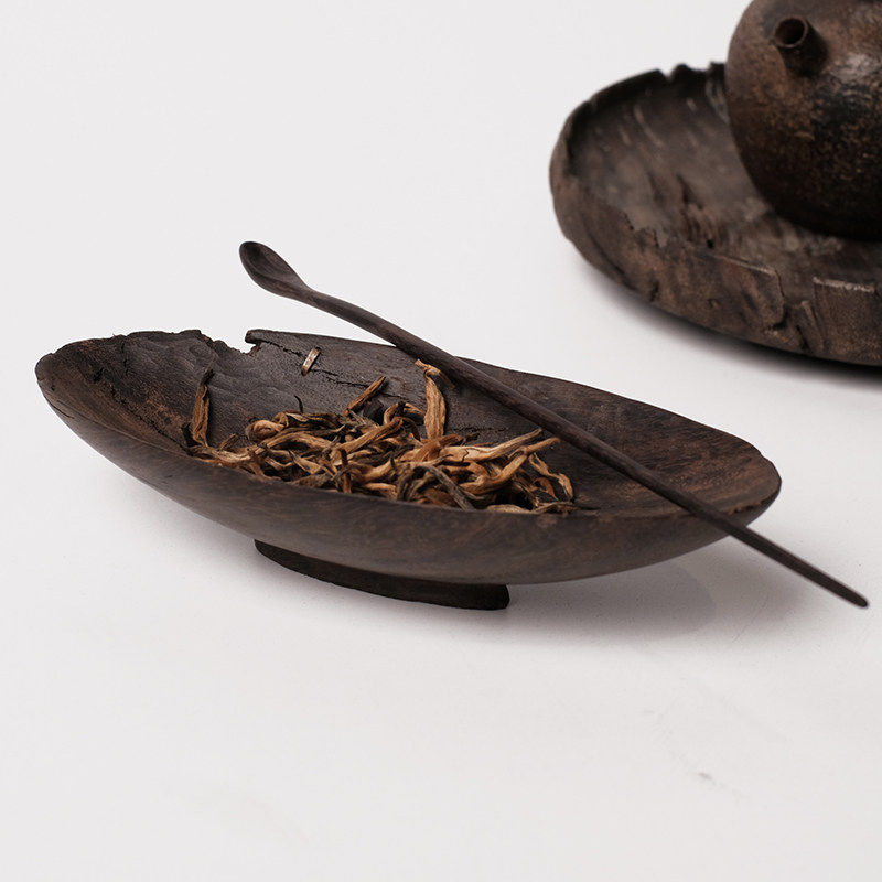 【已补新】合行研物乌木阴沉木茶则船形日式加底座茶则一物一拍