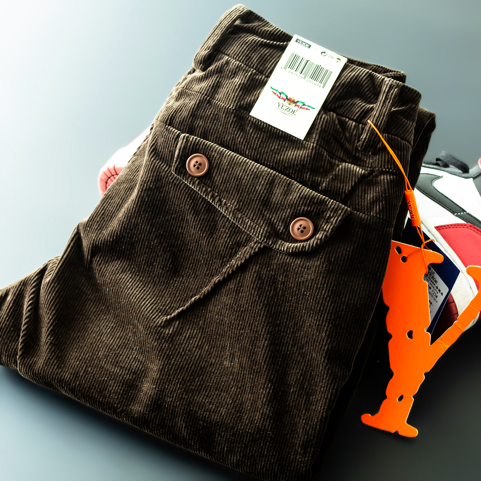 秋冬季yezoe新款咖啡条潮流牌