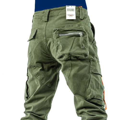 军绿色立体多口袋春秋季休闲裤