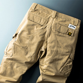 工装 裤 宽松直筒休闲裤 YEZOE弹力美军卡其多口袋男士 男潮男款 秋冬