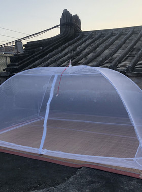 免安装成人蚊帐罩无底可折叠户外工地天台打地铺大人防蚊罩蒙古包