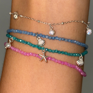 dovetail 极细闪闪彩色锆石纯银珠弹力绳串珠手串小众百搭 joint