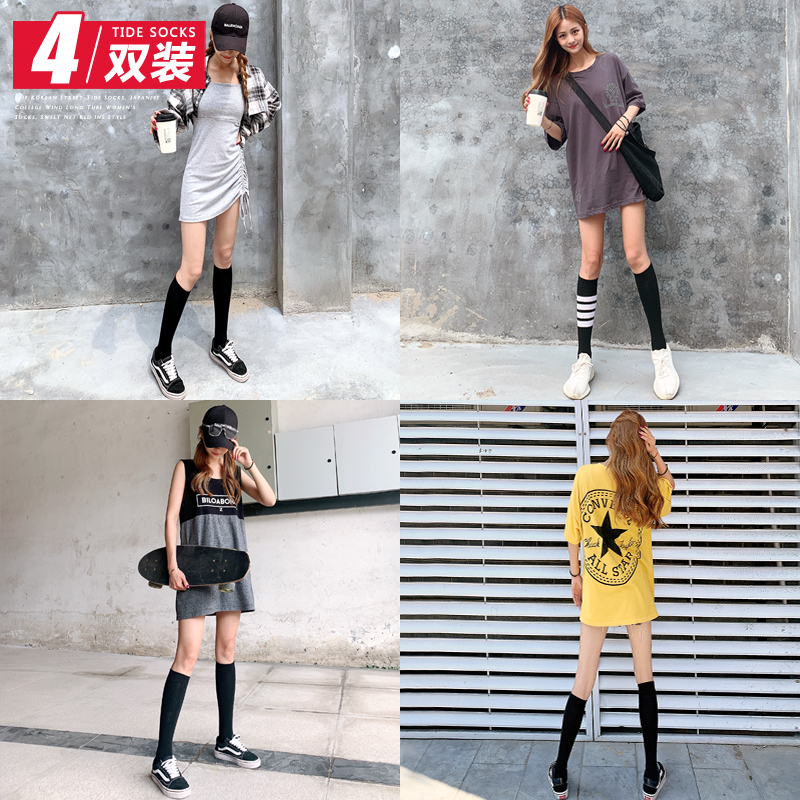 限时2件3折小腿袜黑色子女秋冬季日系jk长筒袜